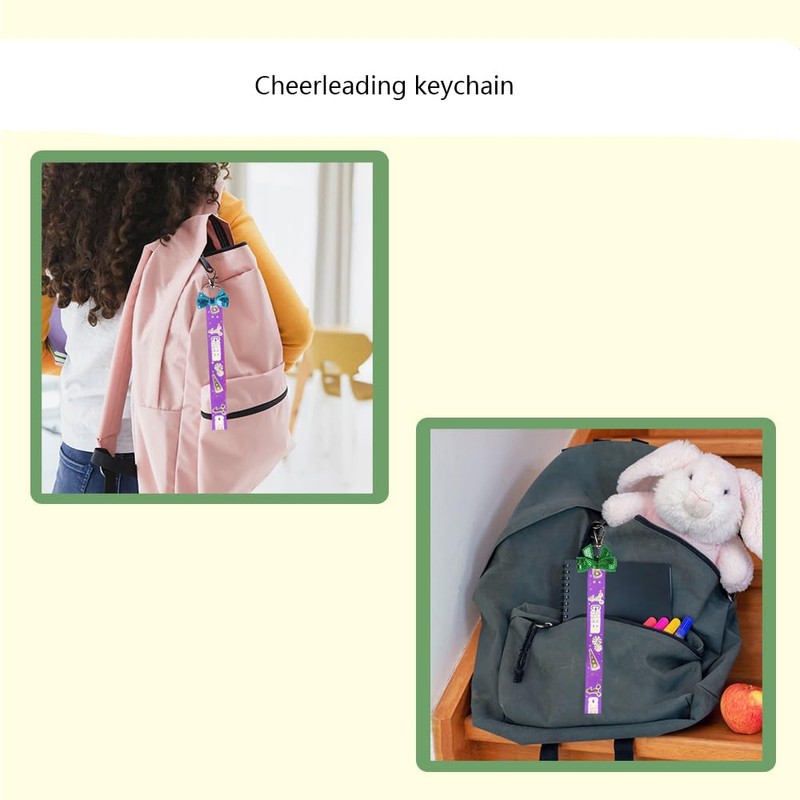 10 PCS Pin Me Cheer Ribbon for Backpack Cheerleading Keychain