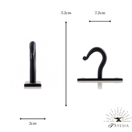 Fayesia Cup Hooks Handmade Wrought Iron Wall Hooks for Cups and Cups, Set of 5 Single Prong Hooks with Screws and Fittings Included (Black)