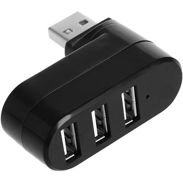 USB Port Splitter, 3 Ports USB 2.0 Rotating HUB, USB