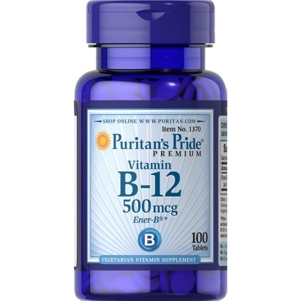Puritan's Pride Vitamin B-12 500 mcg-100 Tablets