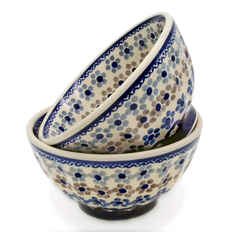 Bunzlauer Multi-Purpose Bowls 13.5 cm Ribbed Set of 2 (Leonie