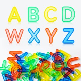 Odoorgames 52 Pcs Translucent Capital Letters – Plastic Alphabet Letters for Kids – Ideal for Light Table Manipulatives & Educational Play, Vibrant Colors for Creativity and Learning