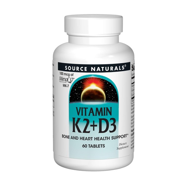 Source Naturals Vitamin K2 100mcg, 60 Tablets (Pack of 2)