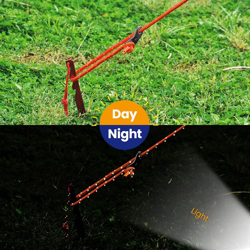 BROTREE Guy Ropes Camping 30 m Tent Cord with 6
