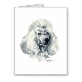 DJ Rogers Fine Art White Poodle - Set of 10 Dog Note Cards With Envelopes