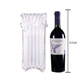 Wine Bottle Protector Gas Column Wrap Bags, Inflatable Air Packaging Bag Travel Transport Air Filled Column Leak proof Cushioning with Pump, 12 Pack
