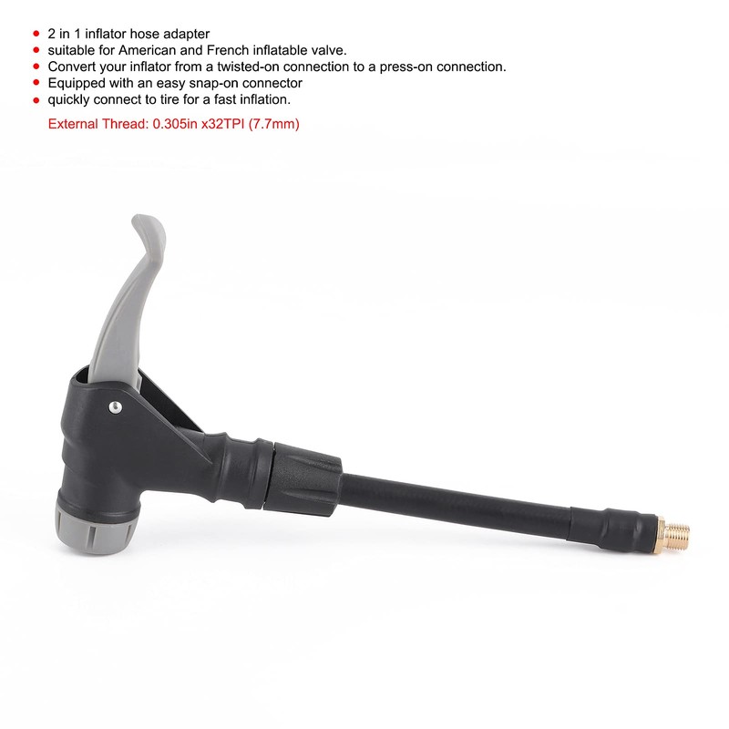 Socobeta Easy Snap‑on Connector Inflator Hose Adapter, Tire Pump Adapter