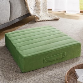 Codi Thick Replacement Couch Cushions, Upholstery Foam with Washable Covers for Sofa Cushion Chair Meditation - 24 × 24 × 5 Inch, High Density Foam, Green