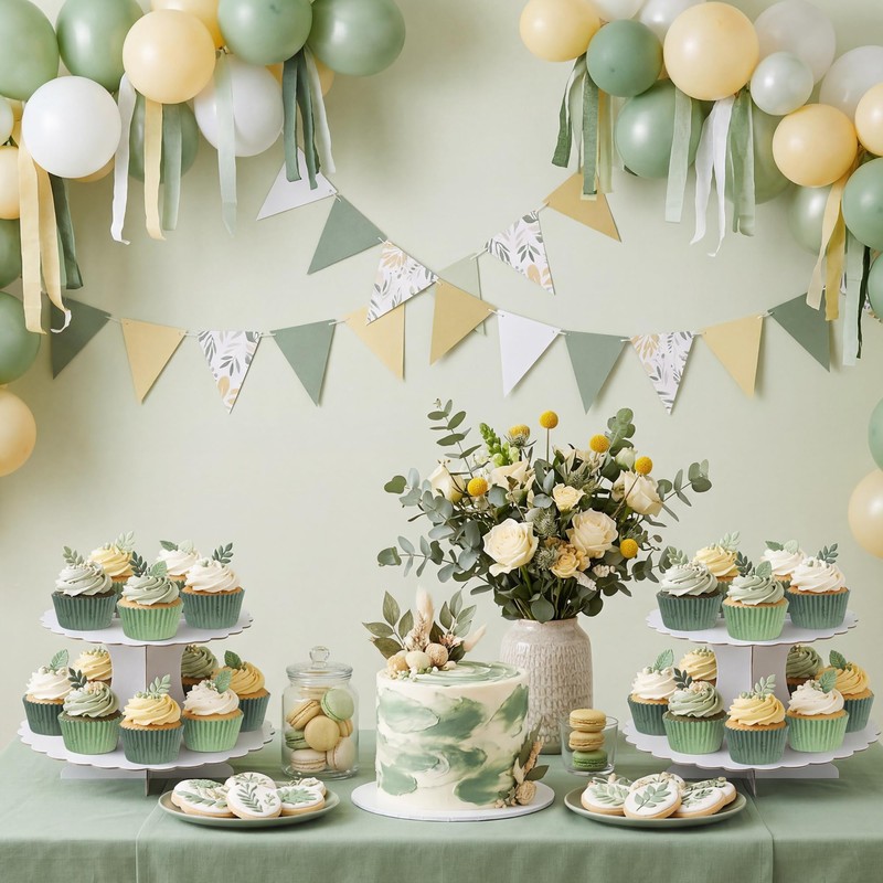 Glavatrix Sage Green Cupcake Liners 200Ct Baking Cups Wedding Party