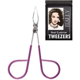 ITALLY Professional Salon TWEEZERS with Easy Scissor Handle, The BEST PRECISION EYEBROW TWEEZERS Men/Women, Pinzas Para Cejas, Ingrown Hair, Blackhead;Colors MADE IN MEXICO (Luxury-Purple)