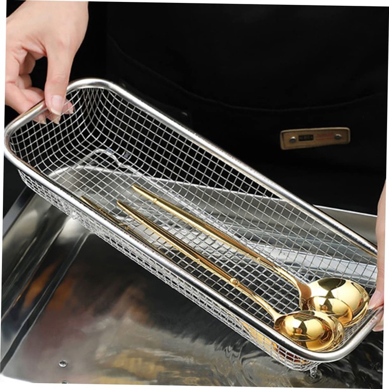 TEHAUX 2Pcs Stainless Steel Dishwasher Basket Durable Cutlery Holder with