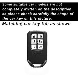 TECART Key Fob Cover Fit for Honda Odyssey Freed Soft TPU Key Case Keychain Key Shell Accessories Protector 6 Button White