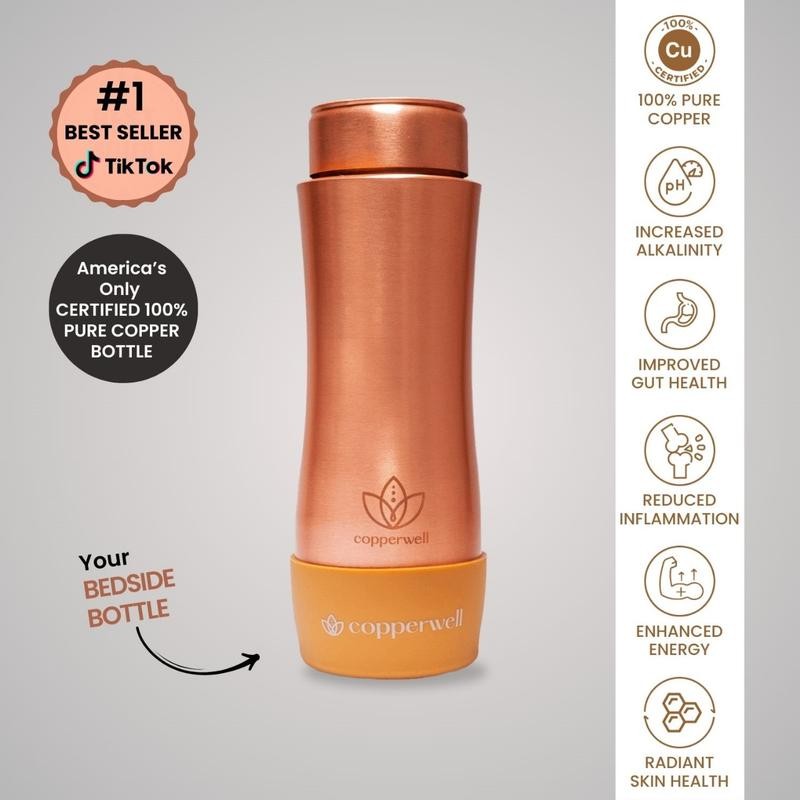 Copperwell Smooth Curve Copper Bottles: Exquisite Hand-Hammered Design with Timeless