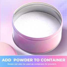 WSYUB Powder Puff, 5.12 Inch Powder Puff for Body Powder, Large Loose Soft Velour Body Powder Puff and Container