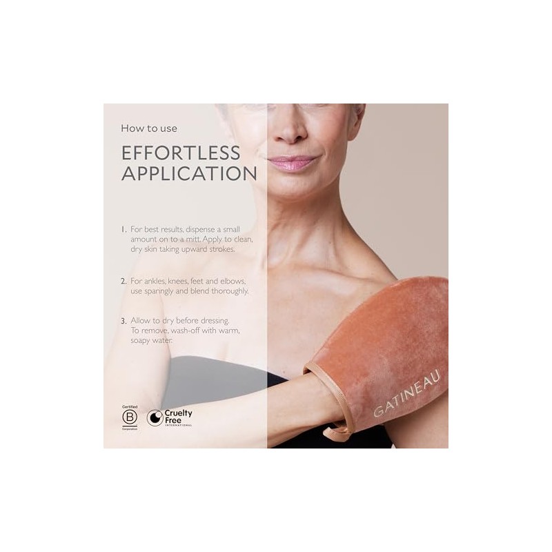 GATINEAU Golden Glow Blurring Body Bronze + Reusable Mitt Bundle