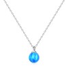 KristLand 925 Sterling Silver Gold-Plated Necklace Silver Opal Necklaces for