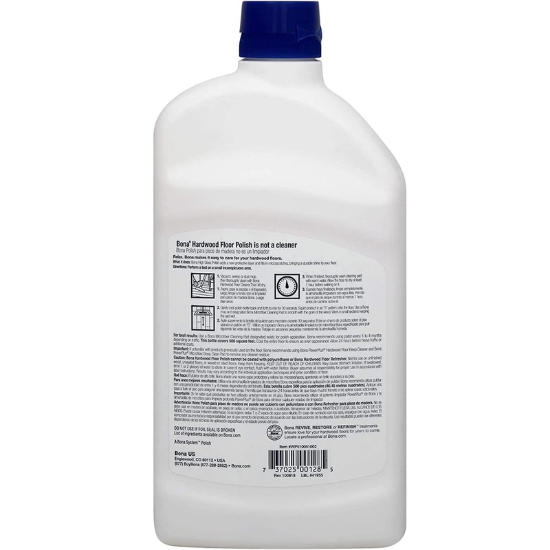 Bona Hardwood Floor Polish - High Gloss, 36 oz, Packaging