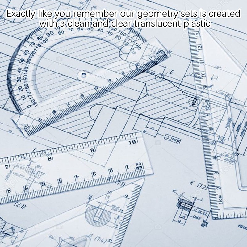 Geometry Sets Maths Set Protractor Set 4Pcs Maths Sets for