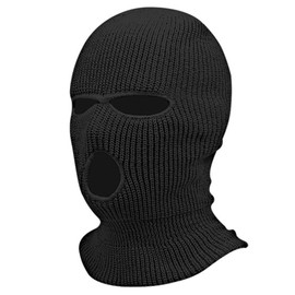 Aczyqws 3 Hole Knitted Balaclava Full Face Covering Winter Knitted Balaclava Protection Full Face Cover Thermal Winter Ski Black
