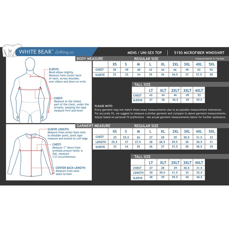 White Bear Clothing Co. Microfiber Windshirt Style 5150 Atlantic Blue/Ivory