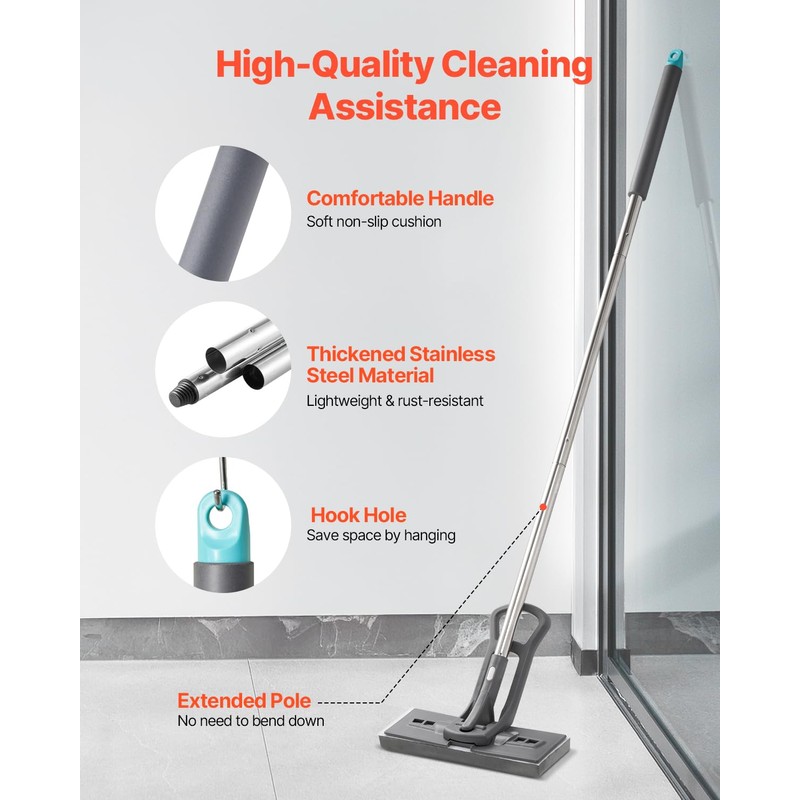 VEVOR Sponge Mop, High-Density PU Sponge Mop with 1 Pcs