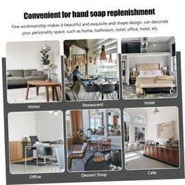 Ciieeo 1set Press Type Lotion Dispenser with Sponge Holder for Bathroom and Kitchen Convenient Hand Soap Pump Bottle Unique Marbling Design and Portable Container