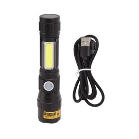 LED Flashlight USB Magnetic Charging 7 Gears Zoomable Black Light COB Handheld Bright Flashlight for Hiking
