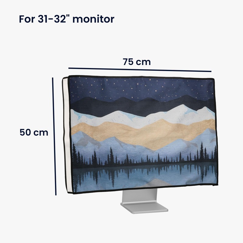 kwmobile Dust Cover for 31-32" monitor - Linen Monitor Protector