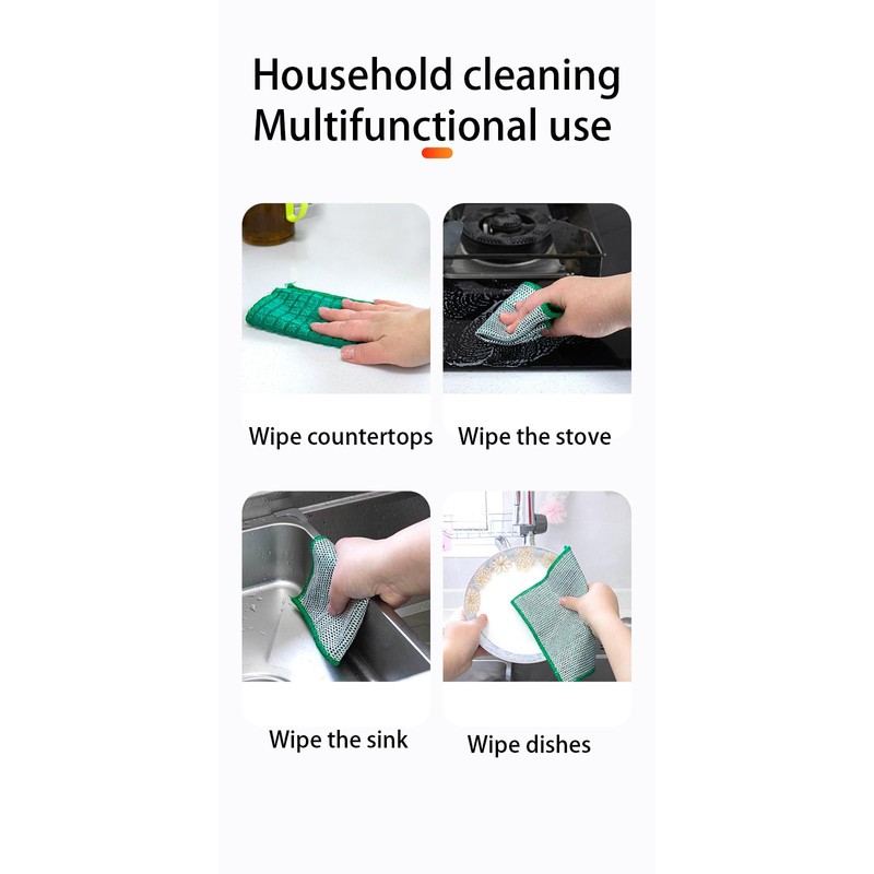 Generic Wire Dish Washing Rags, Multi-Purpose Wire Dish Cloth, Scratch
