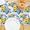 Kiatuniya Lemon Table Runner Blue Orange Yellow Lemon Decorative Table