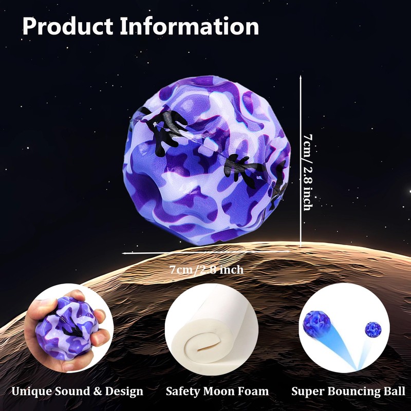Moon Ball, Extreme High Bouncing Ball Moon Shape, Improve Hand-Eye