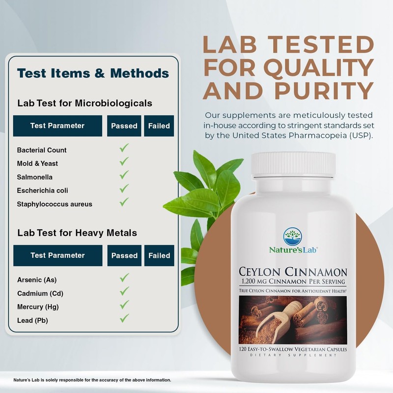 Nature's Lab Ceylon Cinnamon 1,200 mg per Serving - Supports