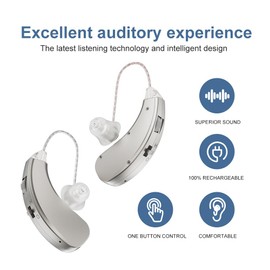 Hearing Aids for Seniors, Rechargeable Hearing Amplifier to Aid and Assist Hearing,Hearing Aids for Adults with Noise Cancellation, Listening Digital Device to Improve Hearing (Right)
