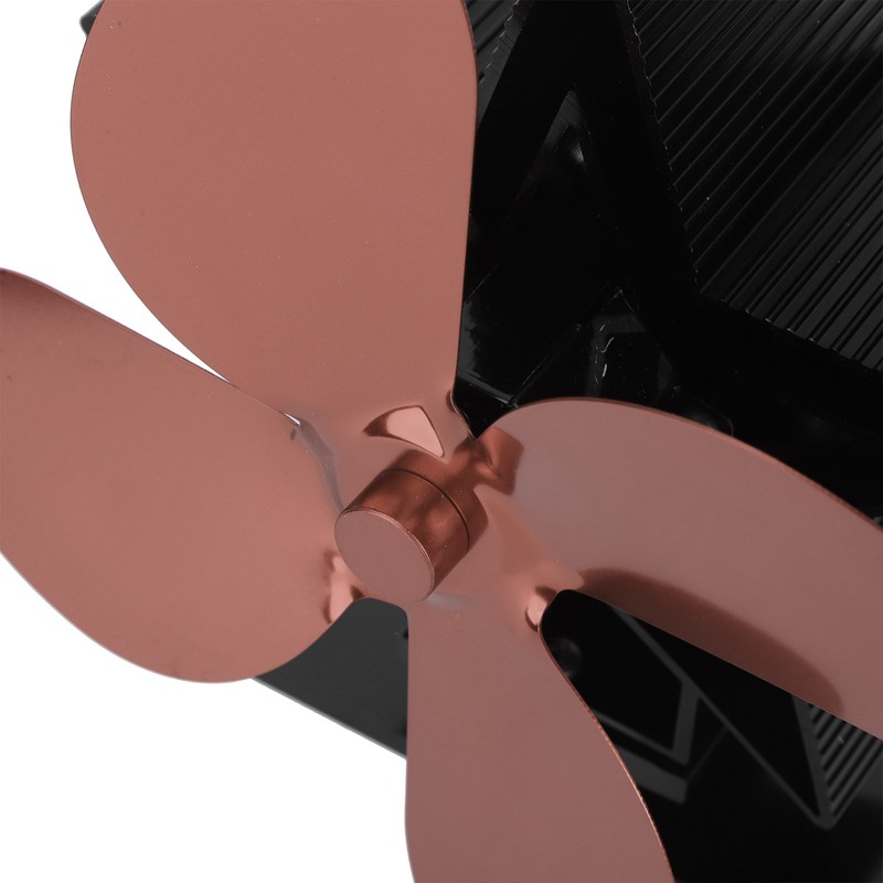 4 Blade Thermal Heat Powered Wood Stove Fan Fireplace Accessory