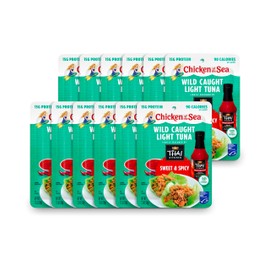 Chicken of the Sea Wild Caught Light Tuna, 2.5 oz. Packets (Box of 12), Sweet & Spicy Seasoning