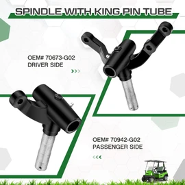 MorningRo Golf Cart Spindle Deluxe Front End Repair Kit Passenger & Driver Side Replacement Spindles Set Compatible with EZGO PDS/TXT 2001.6-Up Electric & Gas Golf Cart, OEM# 70673-G02, 70942-G02