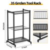 Garden Tool Organizer for Garage，Garden Tool Storage Rack with Wheels，Yard