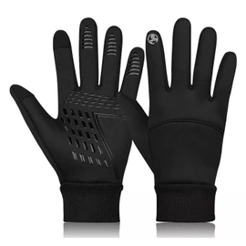 Warm Winter Gloves, Anti Slip Touchscreen Gloves Windproof and Water Resistant Running Gloves Thermal Gloves Cold Weather Cycling Gloves for Men Women Walking Riding Driving Cycling (Black, L)