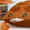 MEHOFOND Fall Pillow Covers 18x18 Set of 2 3D Embroidered