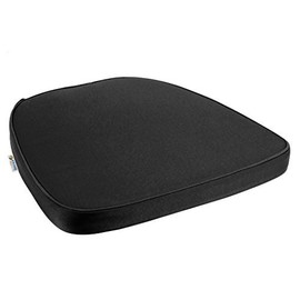 Prime Products Chair Pad | Seat Padded Cushion with a Polycore Thread Soft Fabric, Straps and Removable Zippered Cover (Black)