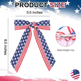 Beleki 4th of July Vintage Hair Bows, American Flag