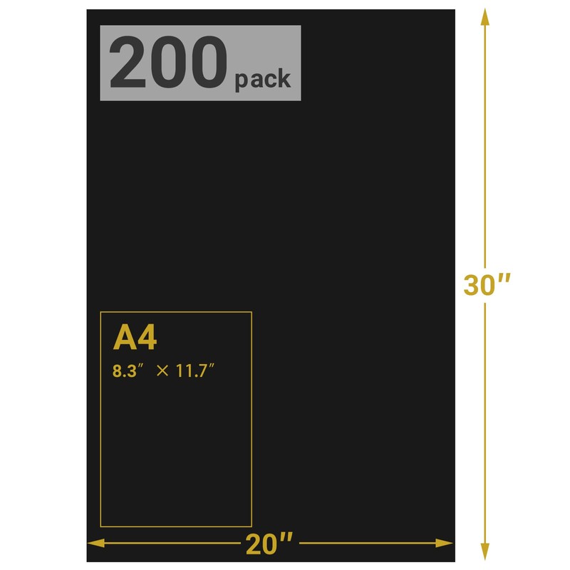 EUSOAR Black Wrapping Tissue Paper, 20x30 inches 200pcs Present Packing