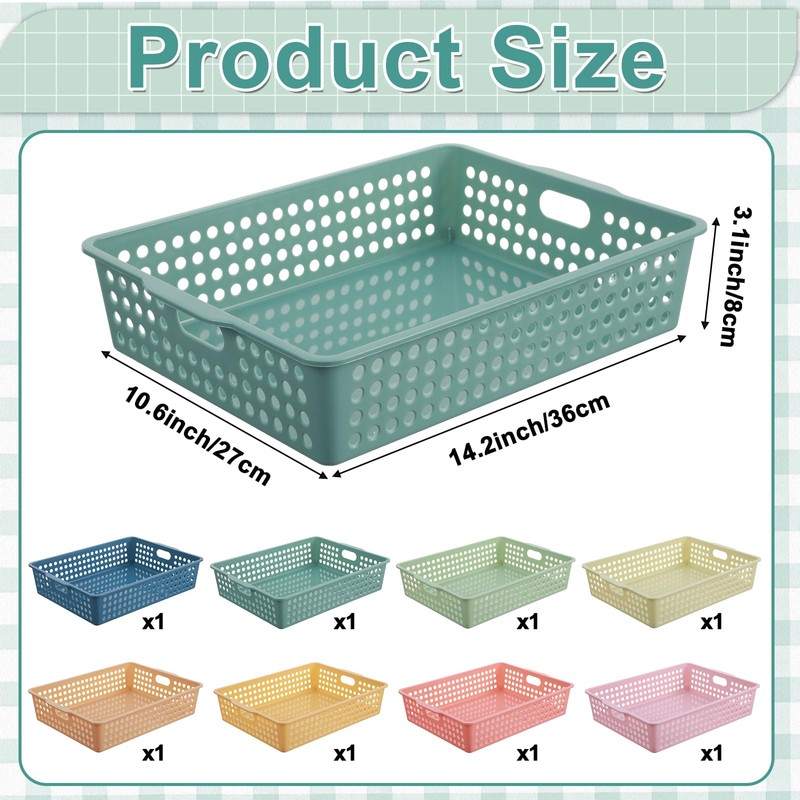 8 Pack Boho Plastic Turn in Paper Trays for Classroom