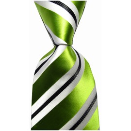 TANGQING New Classic Striped JACQUARD WOVEN Silk Men's Tie Necktie