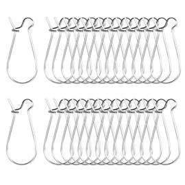 pson 200PCS Silver Earring Wire Hooks, Iron Kidney Ear Hooks, Dangle Earwire Hooks for Jewelry Making Supplies, DIY, Craft