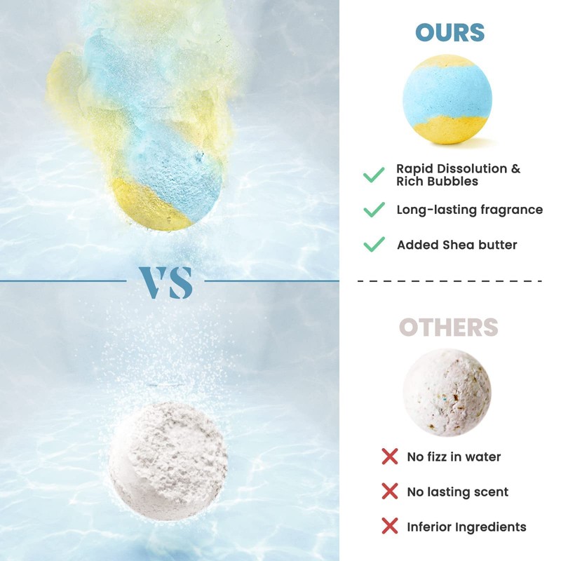 ZenBombs Bath Bombs Set, 20 pcs Natural Shea Butter &