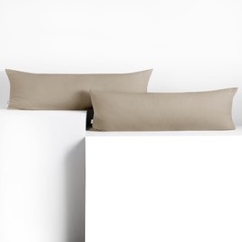 DecoKing 2 cushion covers 40 x 145 cm jersey cotton zip cappuccino amber