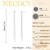 NECOCY Dangle Silver Earrings for Women Dangling Dangly Long Hanging