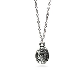 MUSEUM REPRODUCTIONS Egyptian Scarab Pendant Necklace - Mini - Antique Silver Plated