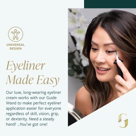 GUIDE BEAUTY GUIDE Line Luxe Long-Wear Brown Eyeliner Cream, Easy Tightlining & Winged Make-up, 0.14 oz. (Brown)